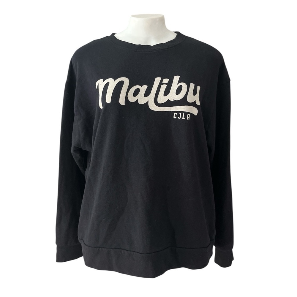 Carly Jean Los Angeles Malibu Black Graphic Sweatshirt Pullover Size S